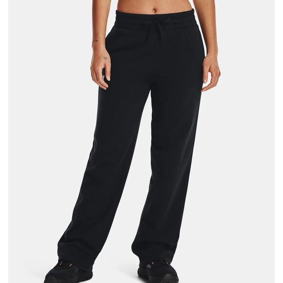 NWT Under Armour UA Rival Fleece Women's Straight Leg Pants in Black size Medium - Picture 2 of 8